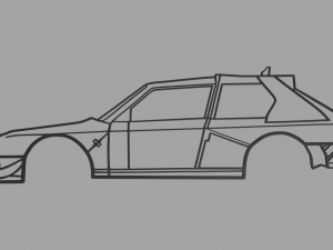 Lancia Delta S4 Wall Silhouette 3D-printmodel
