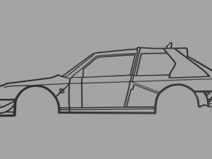 Lancia Delta S4 Wandsilhouet 3D printmodel