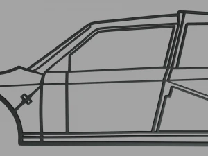 Lancia Delta S4 Wall Silhouette 3D Print Model