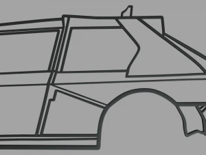 Lancia Delta S4 Wall Silhouette 3D Print Model