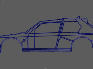Lancia Delta S4 Wall Silhouette 3D Print Model