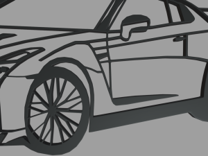 Nissan GTR Perspective Wall Silhouette 3D Print Model
