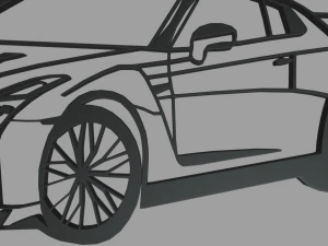 Nissan GTR Perspective Wall Silhouette 3D Print Model