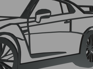Nissan GTR Perspective Wall Silhouette 3D Print Model
