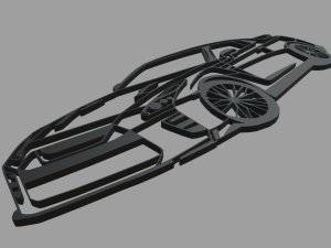 Nissan GTR Perspective Wall Silhouette 3D Print Model