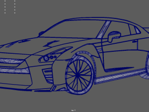 Nissan GTR Perspective Wall Silhouette 3D Print Model