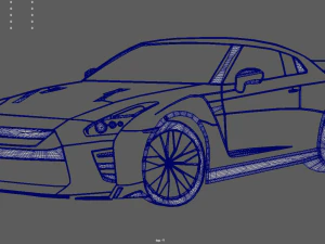 Nissan GTR Perspective Wall Silhouette 3D Print Model