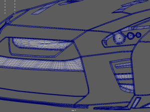 Nissan GTR Perspective Wall Silhouette 3D Print Model