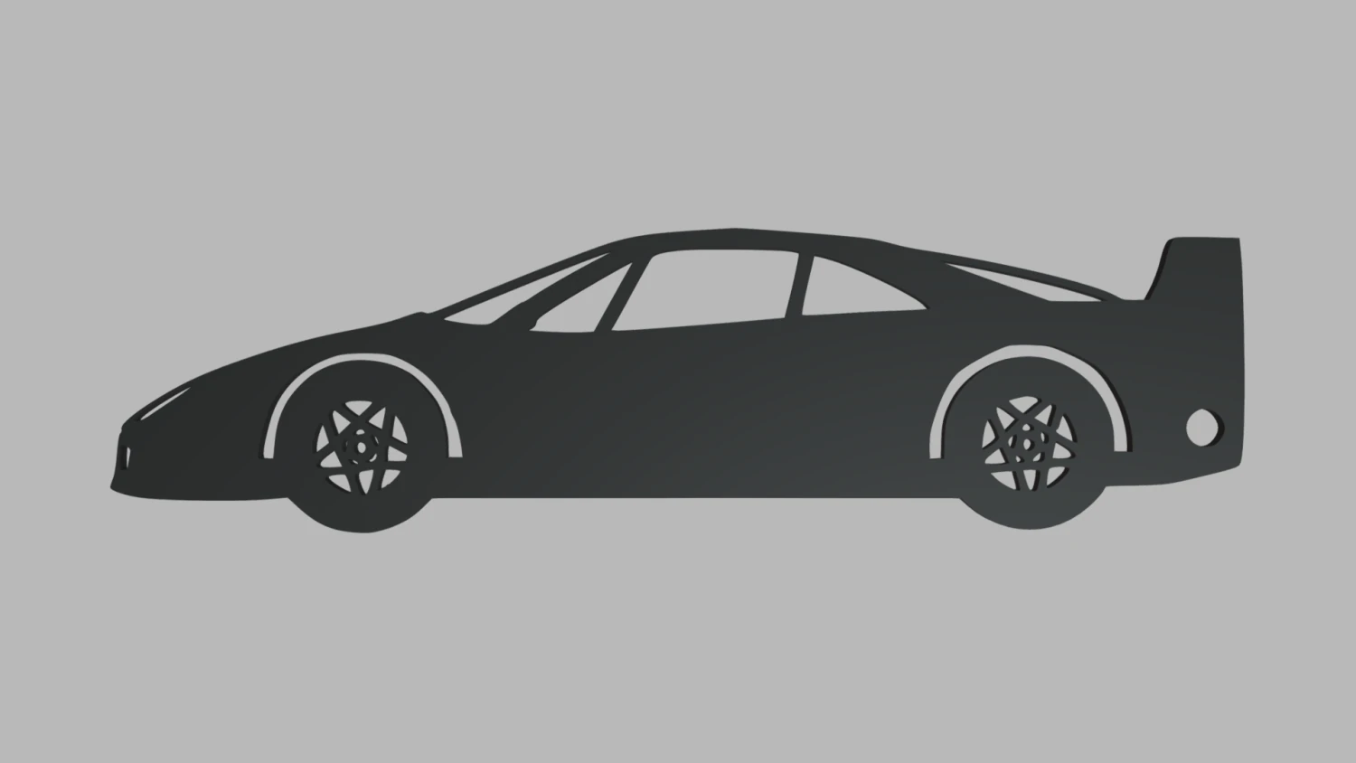 Ferrari F40 Key Ring 3D Print Model .c4d .max .obj .3ds .fbx .stl .blend 