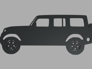Jeep Wrangler Unlimited 2019 Key Ring 3D प्रिंट मॉडल