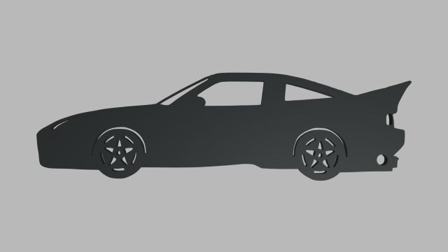 Nissan 180SX Version III Veilside Coupe 1990 Key Ring 3D Druckmodell .c4d .max .obj .3ds .fbx .stl .blend