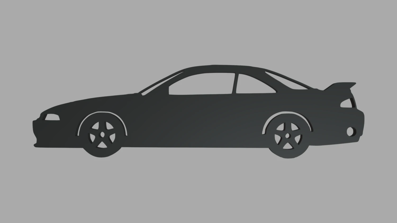 Nissan Silvia S14 Veilside Coupe 1995 Key Ring 3D Print Model .c4d .max .obj .3ds .fbx .stl .blend 