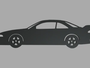 Nissan Silvia S14 Veilside Coupe 1995 Schl&uuml;sselanh&auml;nger 3D Druckmodell