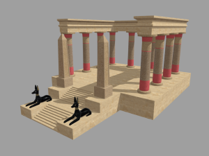 Low Poly Egyptian Temple 01 3D Model