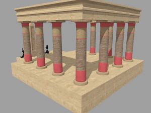 Low Poly Egyptian Temple 01 3D Model
