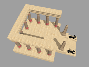 Low Poly Egyptian Temple 01 3D Model