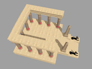 Low Poly Egyptian Temple 01 3D Model