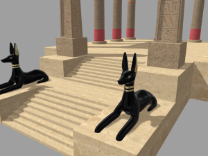Low Poly Egyptian Temple 01 3D Model