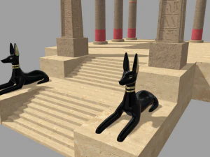 Low Poly Egyptian Temple 01 3D Model