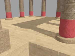 Low Poly Egyptian Temple 01 3D Model