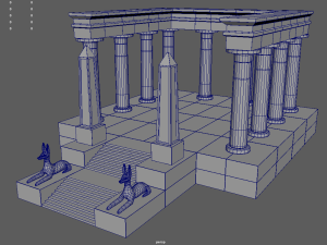 Low Poly Egyptian Temple 01 3D Model