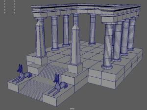 Low Poly Egyptian Temple 01 3D Model