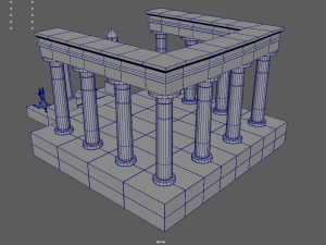 Low Poly Egyptian Temple 01 3D Model