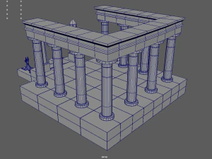 Low Poly Egyptian Temple 01 3D Model