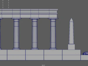 Low Poly Egyptian Temple 01 3D Model