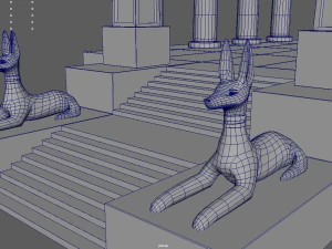 Low Poly Egyptian Temple 01 3D Model