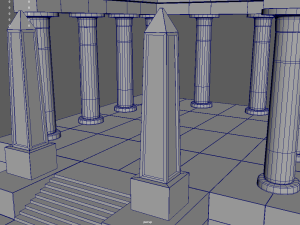 Low Poly Egyptian Temple 01 3D Model