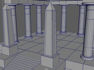 Low Poly Egyptian Temple 01 3D Model