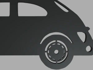 Volkswagen Beetle 1300 1965 Key Ring 3D Print Model