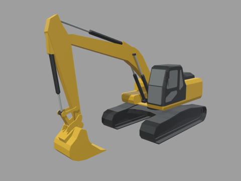 Low Poly Excavator 01 3Dモデル