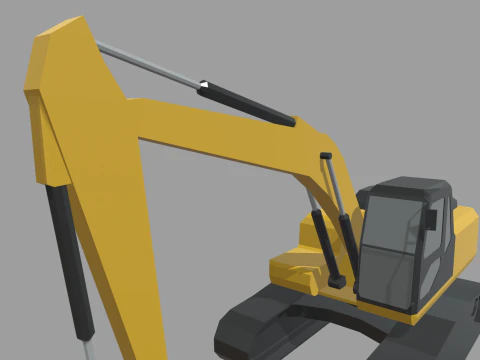 Escavadeira Low Poly 01 Modelo 3D