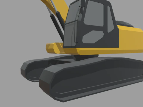 Escavadeira Low Poly 01 Modelo 3D