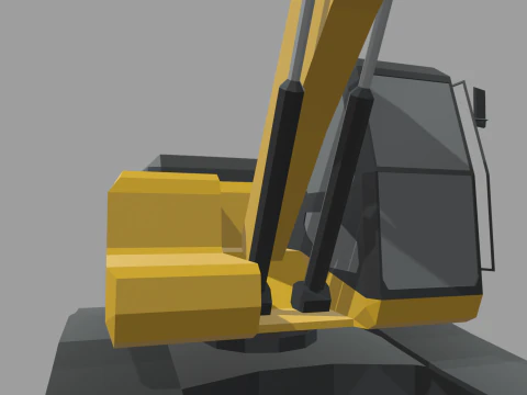 Escavadeira Low Poly 01 Modelo 3D