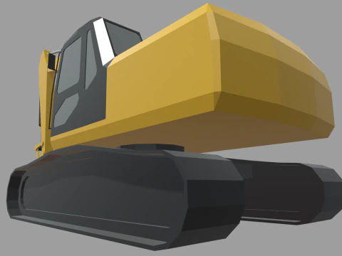 Escavadeira Low Poly 01 Modelo 3D