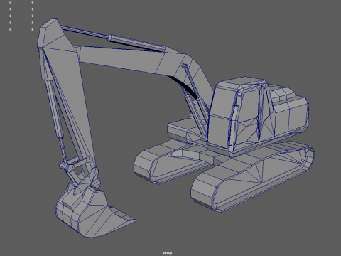 Low Poly Excavator 01 3Dモデル