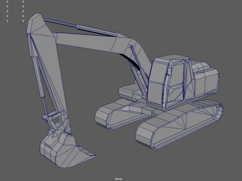 Escavadeira Low Poly 01 Modelo 3D