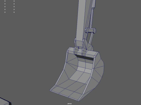 Escavadeira Low Poly 01 Modelo 3D