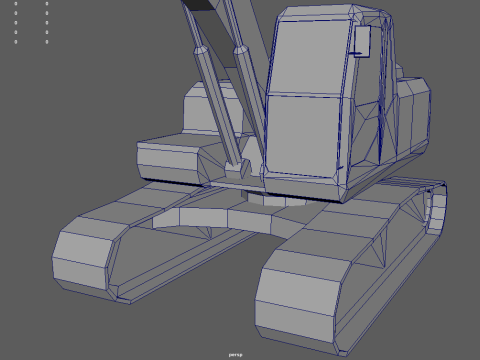Low Poly Excavator 01 3Dモデル
