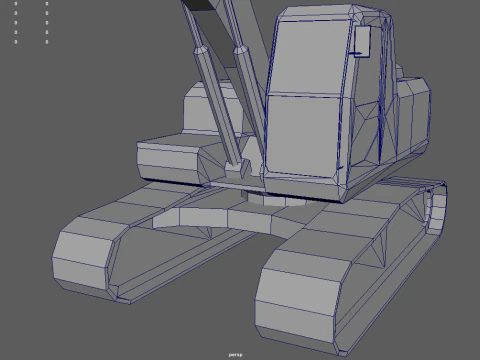 Escavadeira Low Poly 01 Modelo 3D