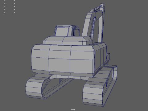 Low Poly Excavator 01 3Dモデル