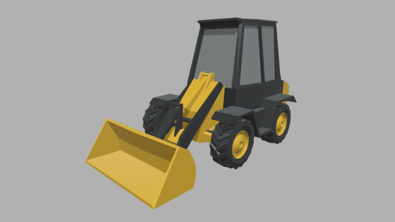 Low Poly Compact Loader 01 3D 모델 .c4d .max .obj .3ds .fbx .stl .blend 