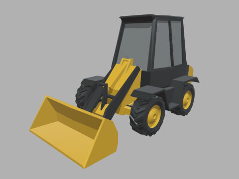 Low Poly Compact Loader 01 3D Model
