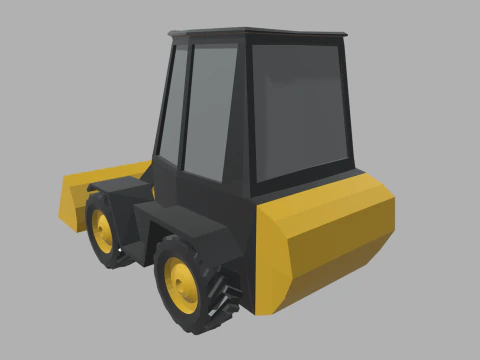 Low Poly Compact Loader 01 3D Model