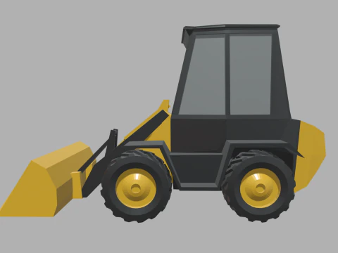 Low Poly Compact Loader 01 3D Model