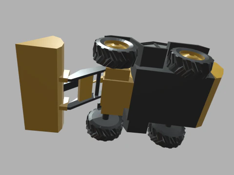 Low Poly Compact Loader 01 3D Model