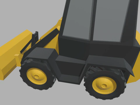 Low Poly Compact Loader 01 3D Model